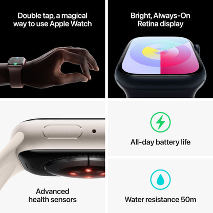 Apple Watch Series 9 (GPS) 45mm Aluminum Case with Light Pink Sport Band - M/L - Pink - MR9H3LL/A