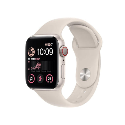 Apple Watch SE 2nd Gen (GPS) 40mm Aluminum S/M Starlight Sport Band - MNT33LL/A