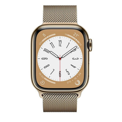 Apple Watch Series 8 (GPS + Cellular) 41mm Gold SS w/ Gold Milanese Loop - MNJE3LL/A
