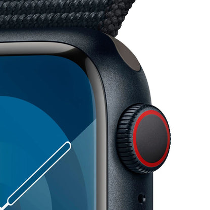 Apple Watch Series 9 (GPS + Cellular) 41mm Aluminum Case with Midnight Sport Loop - Adj - Midnight - MRHU3LL/A