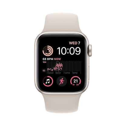 Apple Watch SE 2nd Gen (GPS) 40mm Aluminum S/M Starlight Sport Band - MNT33LL/A