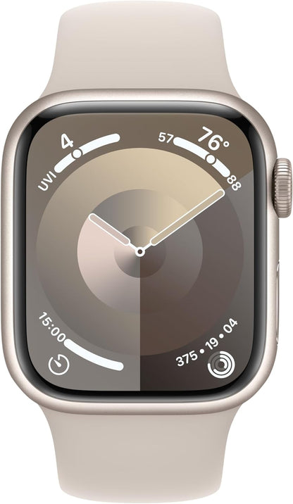 Apple Watch Series 9 GPS 41mm Aluminum Case with Starlight Sport- S/M - Starlight - MR8T3LL/A