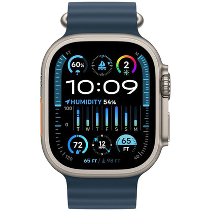 Apple Watch Ultra 2 [GPS + Cellular 49mm] Smartwatch with Rugged Titanium Case & Blue Ocean Band - MREG3LL/A