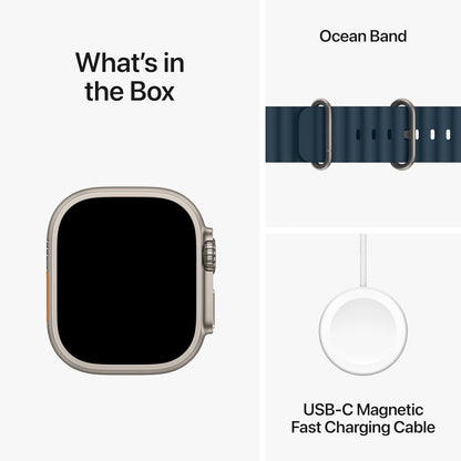 Apple Watch Ultra 2 [GPS + Cellular 49mm] Smartwatch with Rugged Titanium Case & Blue Ocean Band - MREG3LL/A