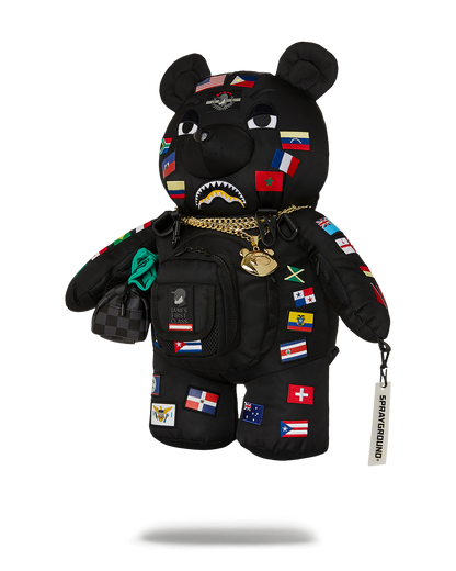 JAMES FIRST CLASS GLOBAL FLAGS MONEYBEAR BACKPACK