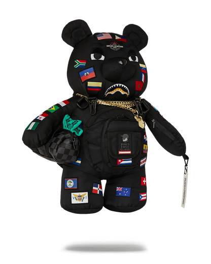 JAMES FIRST CLASS GLOBAL FLAGS MONEYBEAR BACKPACK