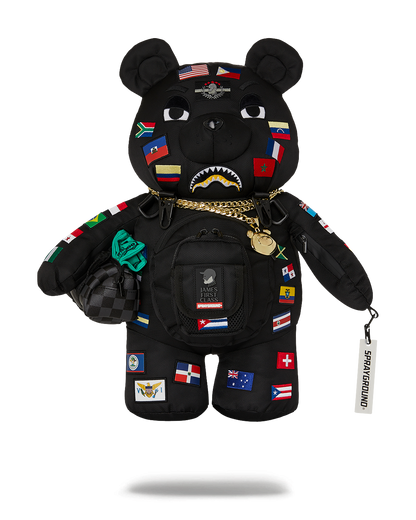 JAMES FIRST CLASS GLOBAL FLAGS MONEYBEAR BACKPACK