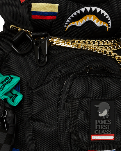 JAMES FIRST CLASS GLOBAL FLAGS MONEYBEAR BACKPACK