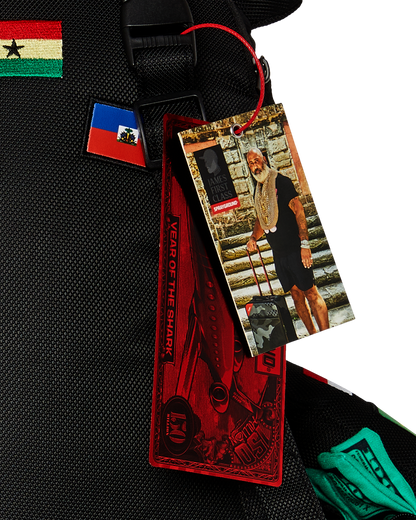 JAMES FIRST CLASS GLOBAL FLAGS MONEYBEAR BACKPACK