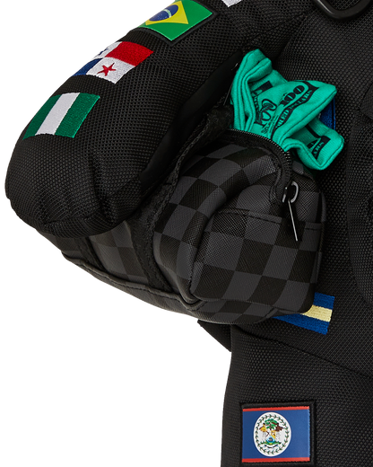 JAMES FIRST CLASS GLOBAL FLAGS MONEYBEAR BACKPACK